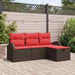 Bankstel 4 st 4-Aantal zitplaatsen Bruin en Rood poly rattan