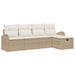 Bankstel met kussen met opslag Beige en Crème poly rattan