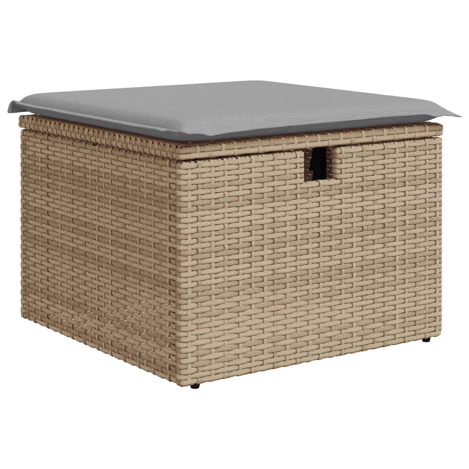 Bankstel met kussen met opslag Beige en Licht Grijs poly rattan