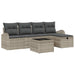 Bankstel met kussen met opslag 6 pcs Lichtgrijs poly rattan