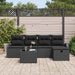 Bankstel 6 st Zwart poly rattan