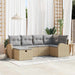 Bankstel met kussen met opslag Beige en Licht Grijs poly rattan