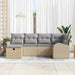 Bankstel met kussen met opslag Beige en Licht Grijs poly rattan
