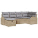 Bankstel met kussen met opslag Beige en Licht Grijs poly rattan