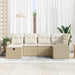 Bankstel met kussen met opslag Beige en Crème poly rattan