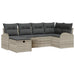 Bankstel met kussen met opslag 6 pcs Lichtgrijs poly rattan