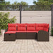 Bankstel 6 st 6-Aantal zitplaatsen Bruin en Rood poly rattan