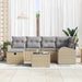 Bankstel met kussen met opslag Beige en Licht Grijs poly rattan