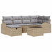 Bankstel met kussen met opslag Beige en Licht Grijs poly rattan
