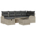 Bankstel 7 st Lichtgrijs poly rattan