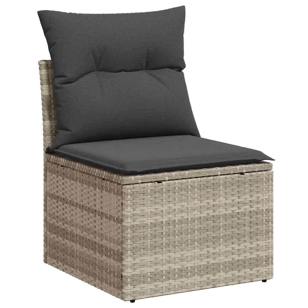 Bankstel 7 st Lichtgrijs poly rattan