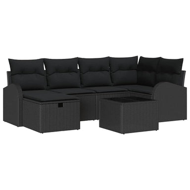 Tuin Sofa Set 7 pcs Zwart 234 x 124 x 85 cm Poly riet