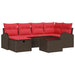 Bankstel met kussen met opslag Bruin en Rood poly rattan