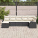 Bankstel 7 st Zwart en Crème poly rattan