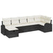 Bankstel 7 st Zwart en Crème poly rattan