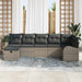 Bankstel met kussen met opslag 7 pcs Grijs poly rattan