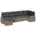 Bankstel met kussen met opslag 7 pcs Grijs poly rattan