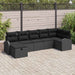 Bankstel 7 st Zwart poly rattan