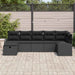 Bankstel 7 st Zwart poly rattan