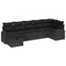 Bankstel 7 st Zwart poly rattan