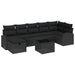 Bankstel 8 st Zwart poly rattan