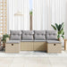 Bankstel met kussen 6 pcs Beige en Licht Grijs poly rattan