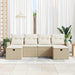 Bankstel 6 st Beige en Crème poly rattan
