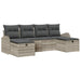 Bankstel met kussen met opslag 6 pcs Lichtgrijs poly rattan