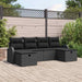 Bankstel 6 st Zwart poly rattan