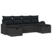 Bankstel 6 st Zwart poly rattan