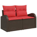 Bankstel 6 st 6-Aantal zitplaatsen Bruin en Rood poly rattan