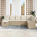 Bankstel 8 st beige en crèmekleurig poly rattan