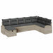 Bankstel 8 st Lichtgrijs poly rattan