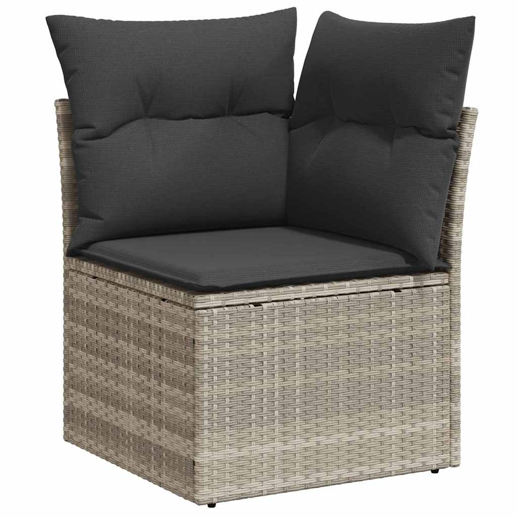 Bankstel 8 st Lichtgrijs poly rattan