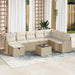 Bankstel 9 st beige en crèmekleurig poly rattan