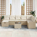Bankstel 9 st beige en crèmekleurig poly rattan