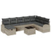 Bankstel 9 st Lichtgrijs poly rattan