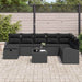 Bankstel 9 st Zwart poly rattan