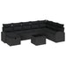 Bankstel 9 st Zwart poly rattan