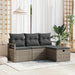 Bankstel met kussen met opslag 4 pcs Grijs poly rattan