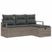 Bankstel met kussen met opslag 4 pcs Grijs poly rattan