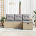 Bankstel met kussen 4 pcs Beige en Licht Grijs poly rattan