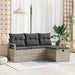 Bankstel met kussen met opslag 4 pcs Lichtgrijs poly rattan