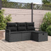 Bankstel 4 st 4-Aantal zitplaatsen Zwart poly rattan