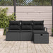 Bankstel 4 st 4-Aantal zitplaatsen Zwart poly rattan
