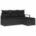 Bankstel 4 st 4-Aantal zitplaatsen Zwart poly rattan