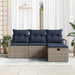 Bankstel 4 st 4-Aantal zitplaatsen Grijs en Marineblauw