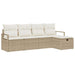 Bankstel 5 st 5-Aantal zitplaatsen Beige en Crème poly rattan