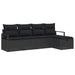 Bankstel 5 st 5-Aantal zitplaatsen Zwart poly rattan