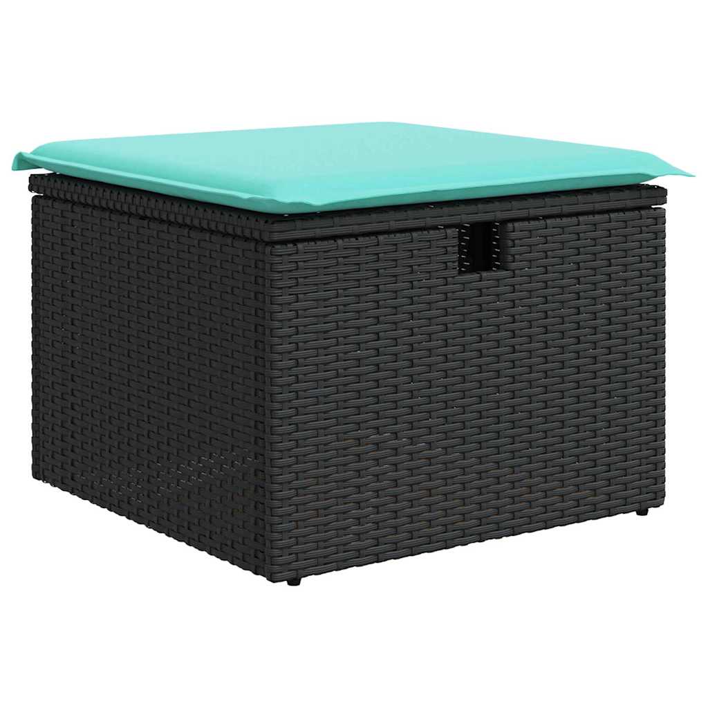 Bankstel 5 st 5-Aantal zitplaatsen Zwart en Turquoise